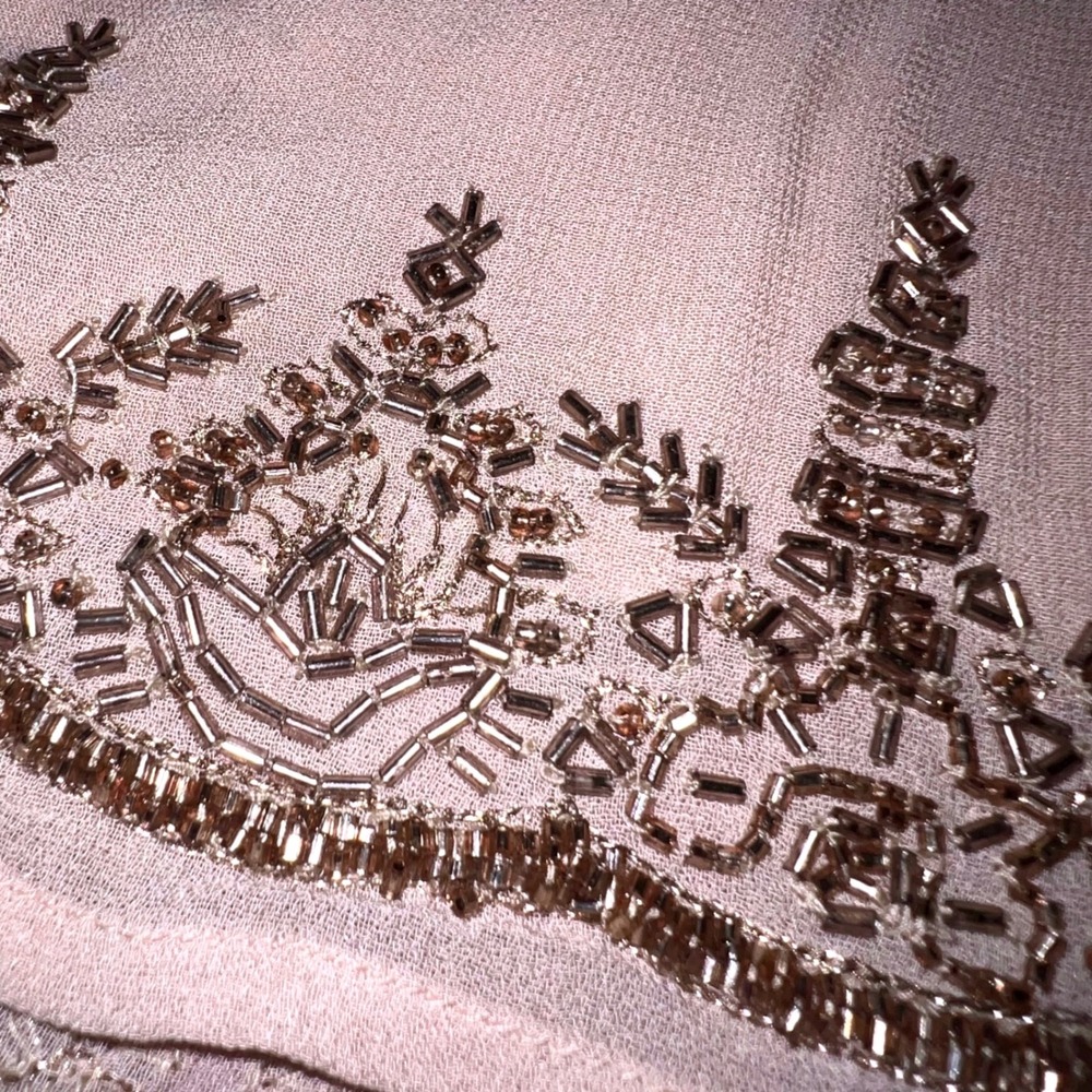 Maeve Anthropologie Beaded Embroidered Shorts Pink Champagne Boho XS - Picture 8 of 10